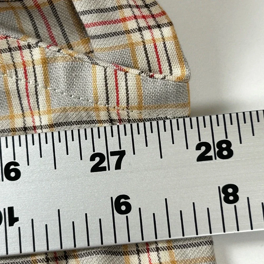 Alan Flusser Mens XXL Plaid Button Down Casual Long‎ Sleeve Shirt